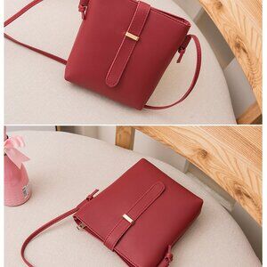 Red PU Leather Mini Crossbody Purse